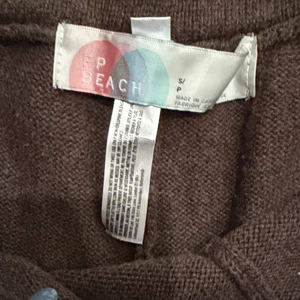 Free People Beach Dark Brown Wide Leg Sweater Pants - Picture 2 of 10
